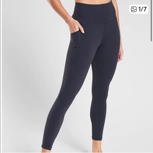 NEW Athleta Salutation Stash Pocket II 7/8 Tight Navy S